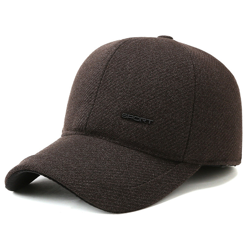 Men's Solid Color Cotton Padded Ear Protection Cap