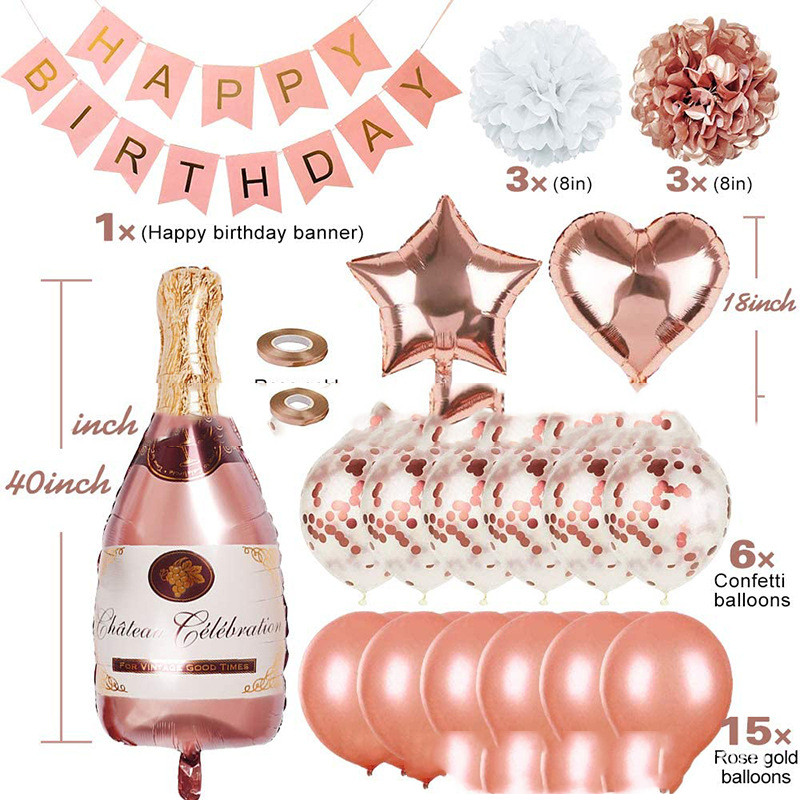 Wine bottle rose gold set1