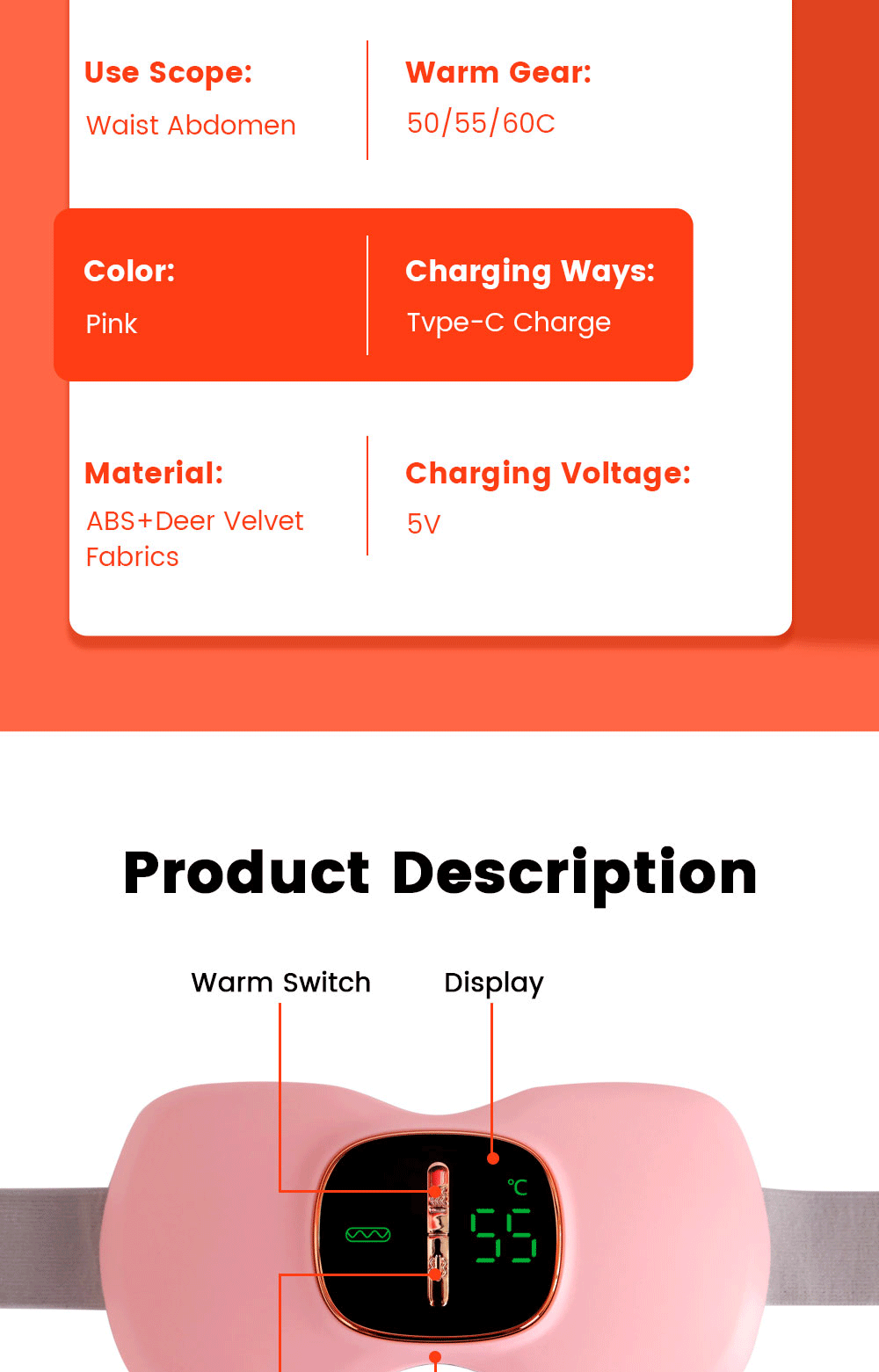 Title 6, Stomach Heating Belt Heating Electric Heating M...