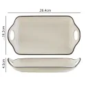 Beige Doubleeared Rectangular