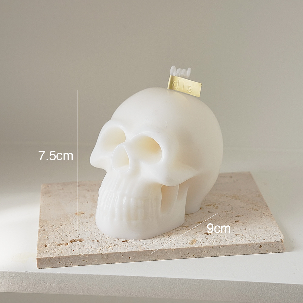 Halloween skull scented candle gift box (white)