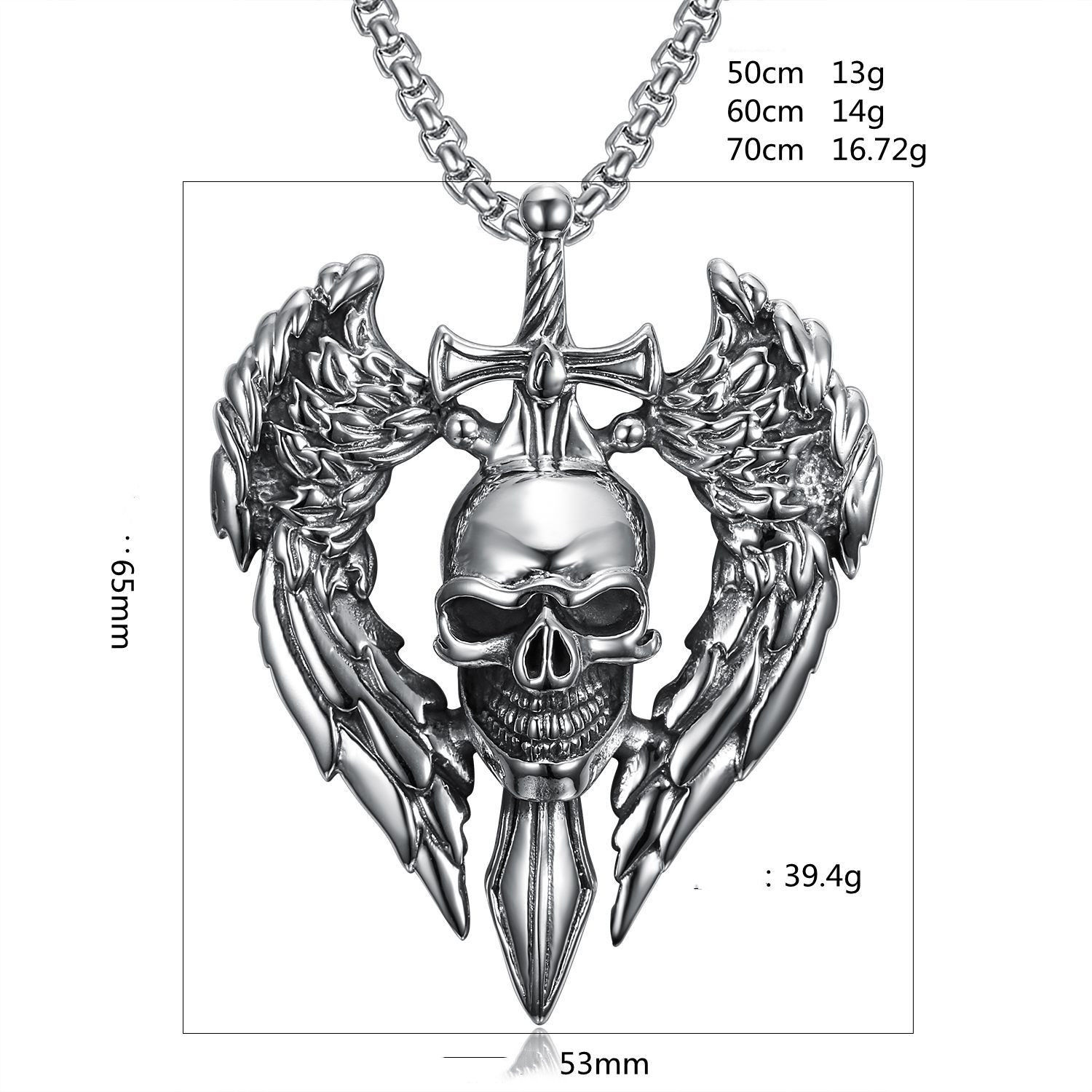 Domineering Personality Punk Retro Skull Necklace