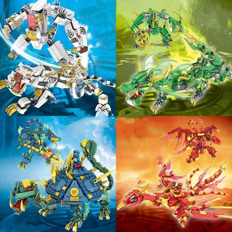 Four Magic Animals Puzzle Assembled Building Block