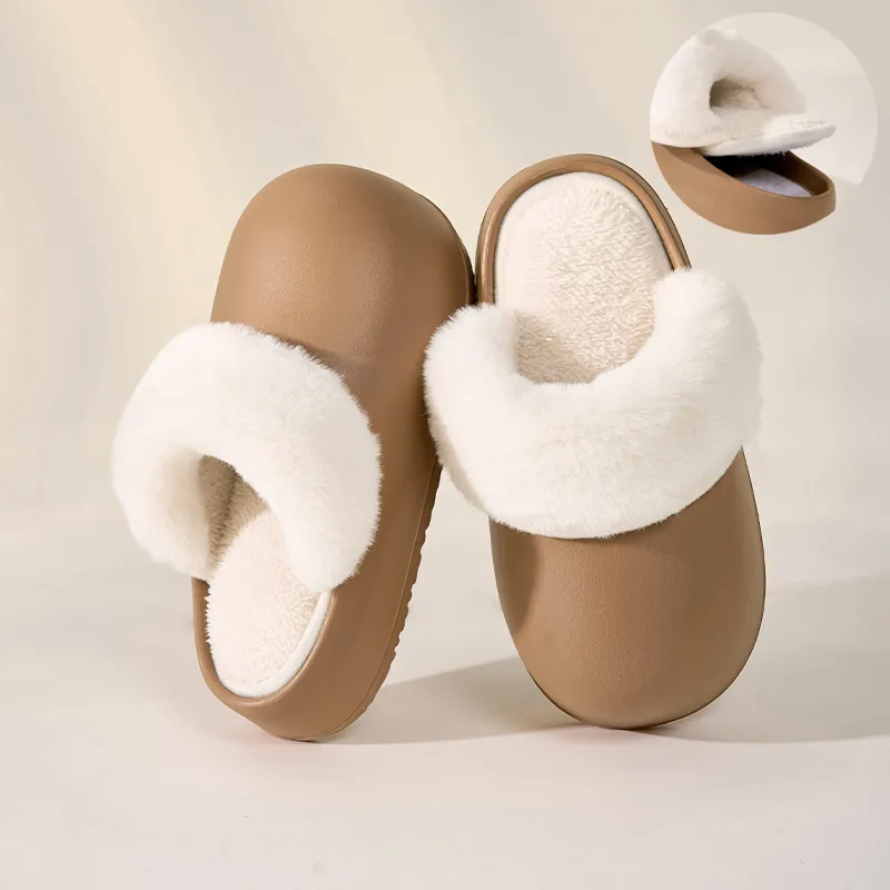 Removable Slippers Winter Waterproof Plush Shoes Household Thick Bottom