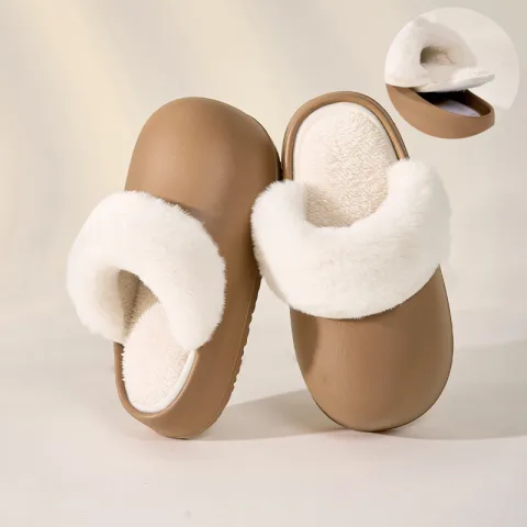 Removable Slippers Winter Waterproof Plush Shoes Household Thick Bottom