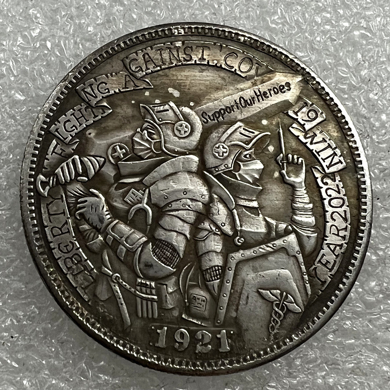 Antique Crafts 1921 Wanderer Coin Brass Silver Plated Material - Image 9