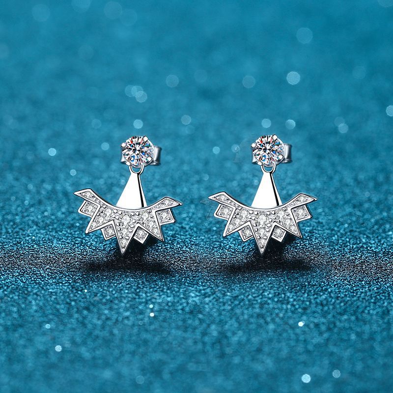 Women's Snowflake Earrings Micro Inlaid Gravel