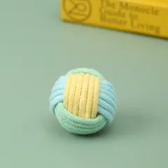 Handmade Cat Hair Ball Plush Cotton Ball To Relieve Boredom Self Training Interactive Toys For Grinding Pet Teeth - Green Blue - View 1
