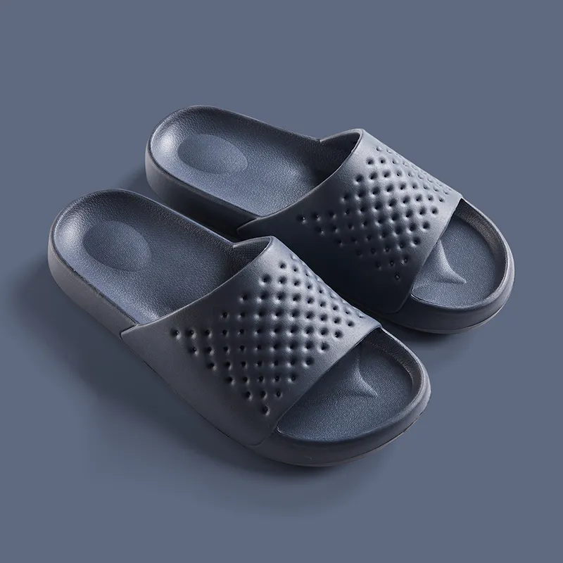 Non-Slip And Deodorant Bathing Household Mute Household Sandals And Slippers Women - Blue