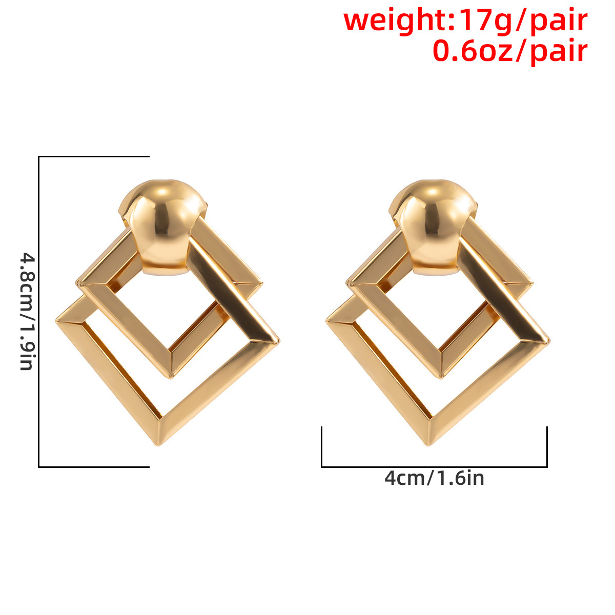 Exaggerated Geometric Hollow Metal Earrings