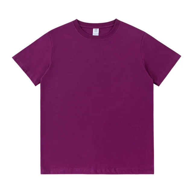 Casual Loose Round Neck Cotton Basic Short Sleeves Purple - Shop at LoveMi