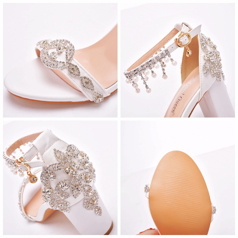 Title 9, Chunky Heel Low-cut One-strap Beaded Sandals Sq...