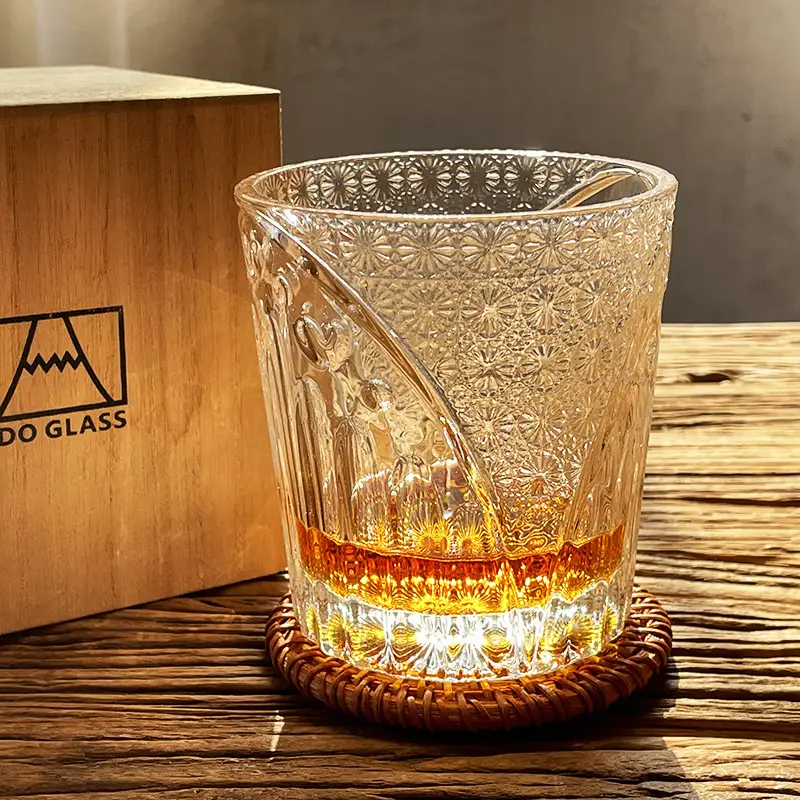 Japanese Style Hand-embossed Crystal Glass