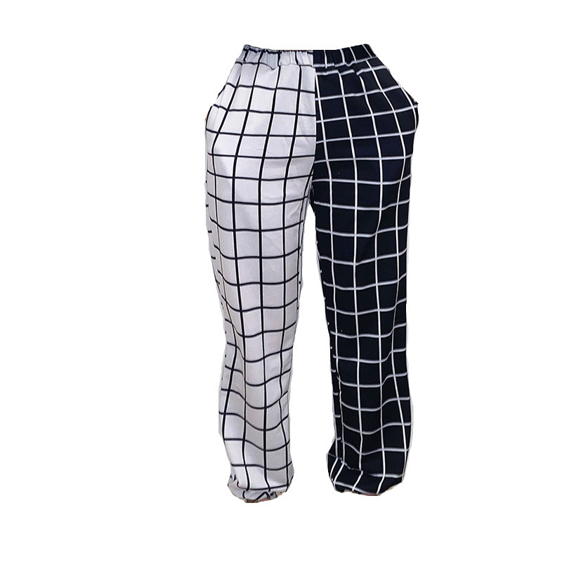 Title 4, Casual High-waisted Black And White Checkered O...