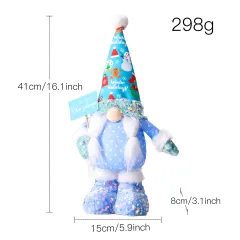 Christmas Blue Sequin Retractable Rudolph Doll Decorative Props - Action Figures For Women - View 1