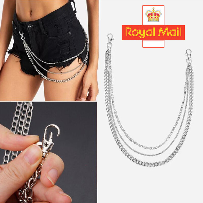 3 Layers Jeans Trousers Key Chain Rock Chains Pants Body