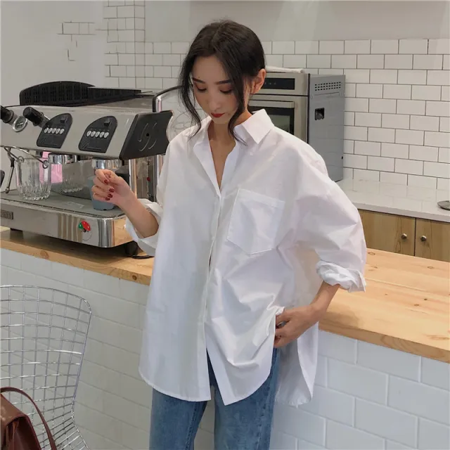 White Shirt Women"s Spring And Autumn French Retro White - Shop at LoveMi