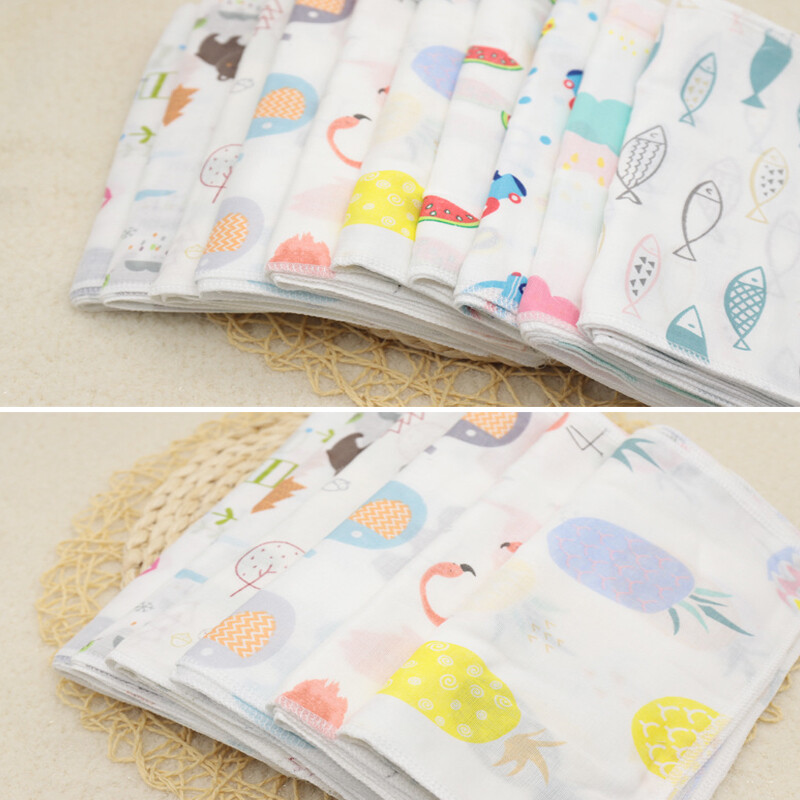 10 X Baby Gauze Muslin Square Newborn Cotton Bath Wash Soft Handkerchief 3