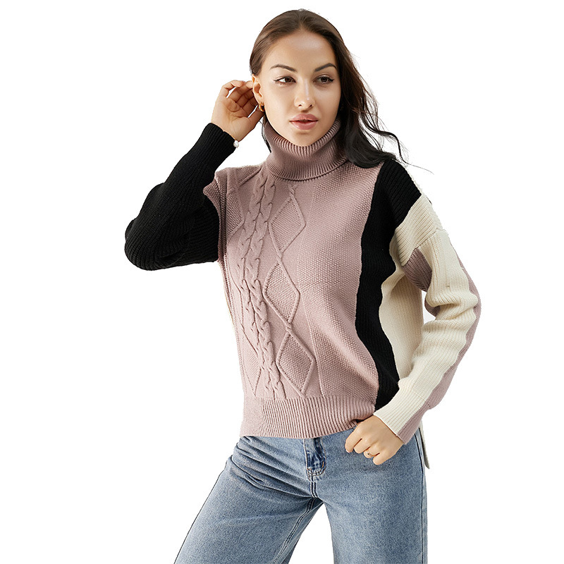 Twisted Stitching OL Commuter Turtle Neck Female