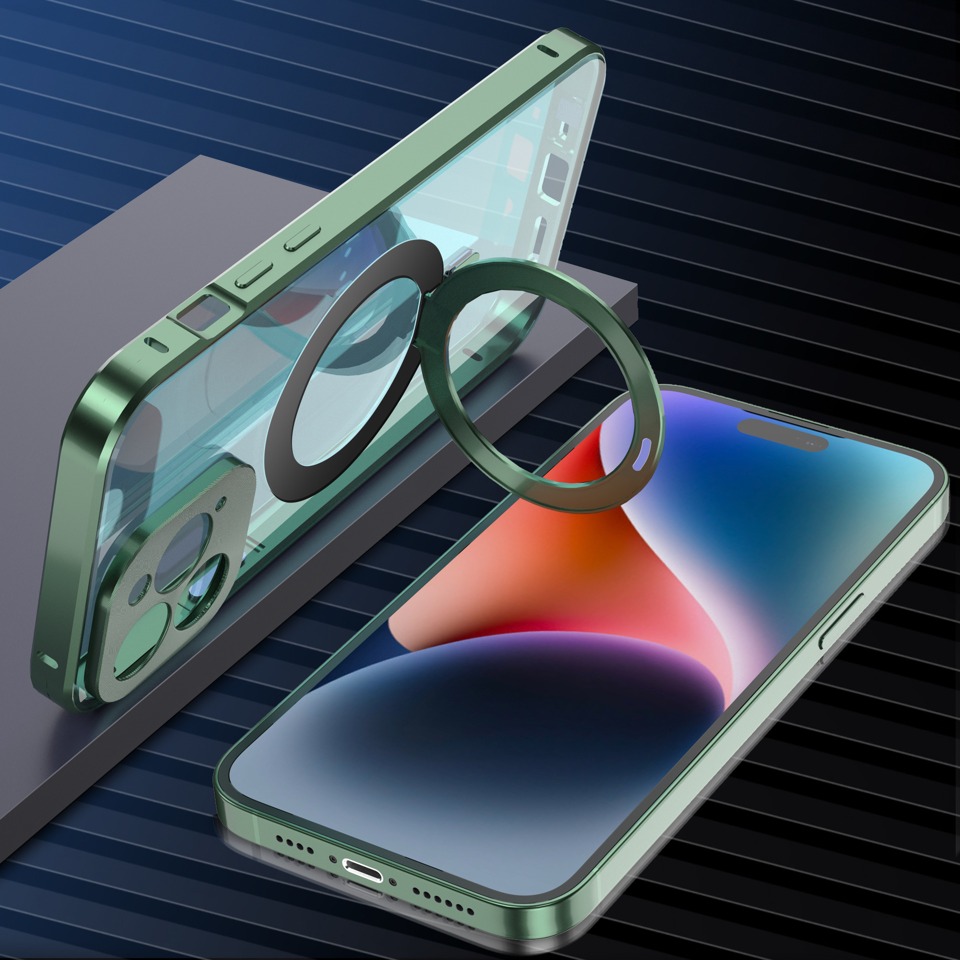Magnetic Transparent Folding Bracket Phone Case - Image 6