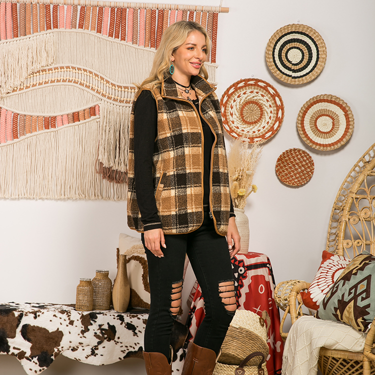 Long-sleeved Plaid Top Loose Casual Shirt Plush