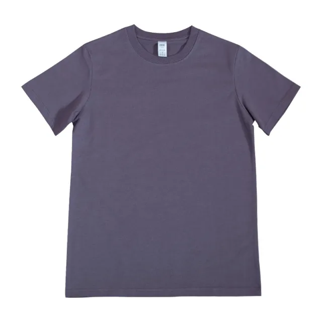 Casual Loose Round Neck Cotton Basic Short Sleeves Taro Purple - Shop at LoveMi