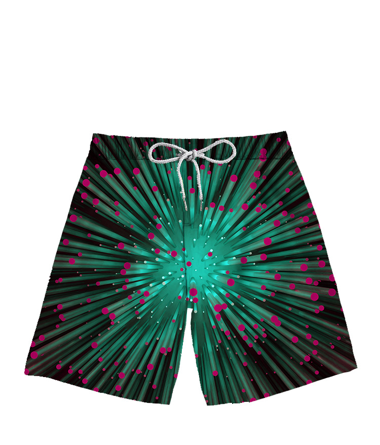 Black And White Ink Splash Digital Printing Beach Pants Men