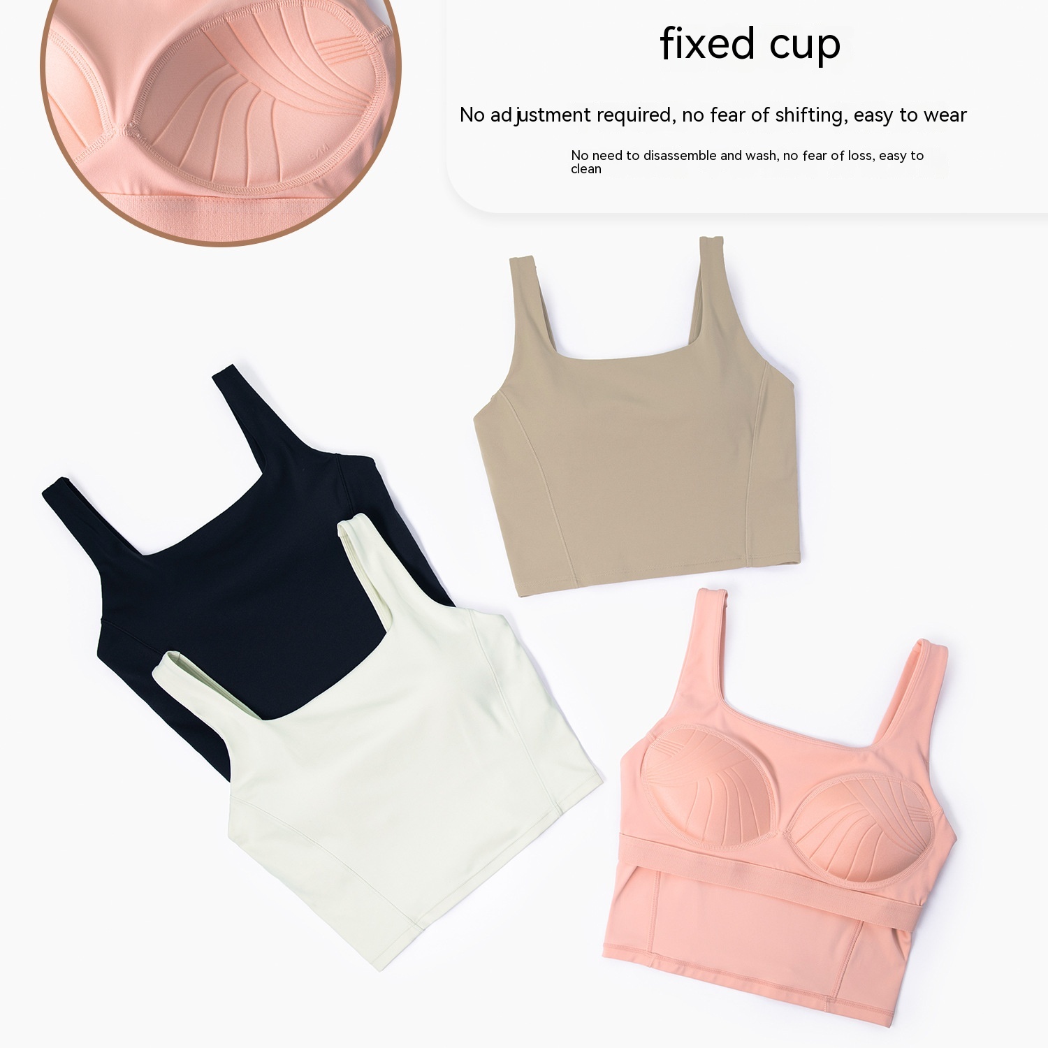 Title 6, One-piece Cup Non-running Sports Underwear Fixed