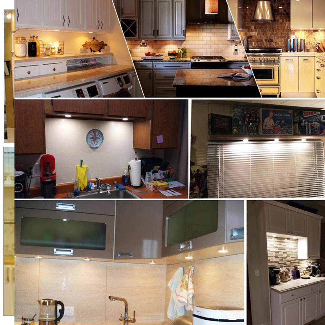 LED Under Cabinet Lighting Kitchen Counter Closet Puck Light Lamp 36 Packs Kit — image 6