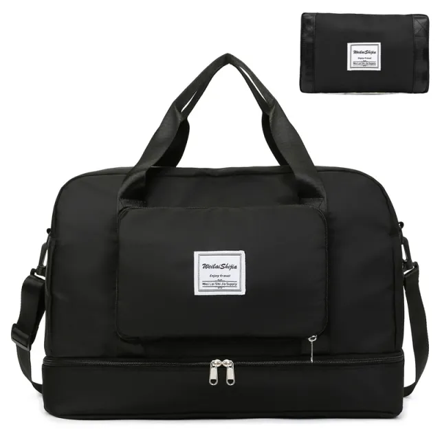Foldable Travel Duffel Bags Sports Gym Tote Bag Women Black - Shop at LoveMi
