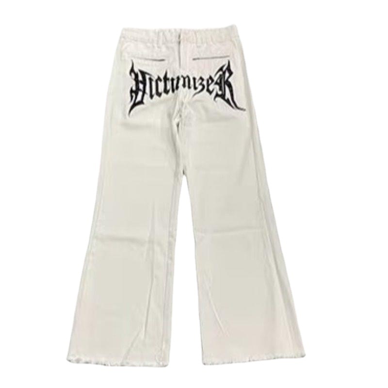 Title 8, Herren Straight Loose Jeans mit Buchstabenstick...