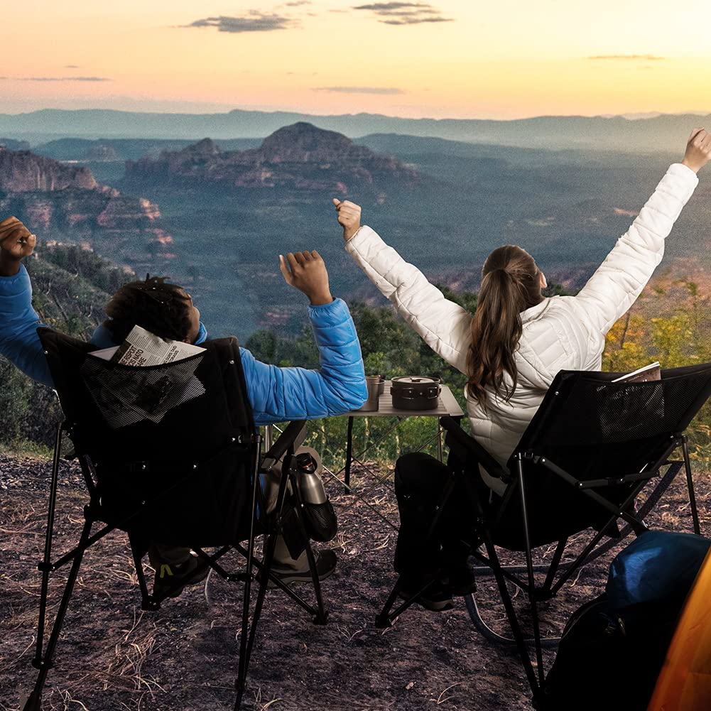 Heated Camping Chair with Battery Pack - Provides warmth and comfort with adjustable heating levels. Includes a waterproof shoulder bag for easy portability. Sturdy design with 360 pounds load-bearing capacity. Features multiple pockets for storage and ma