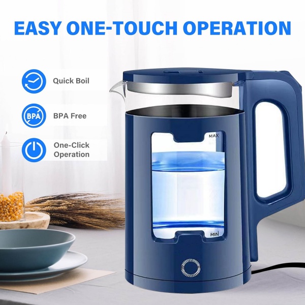 2.3L 2000W Electric Glass Kettle Fast Boil LED Lights Indicator — image 8