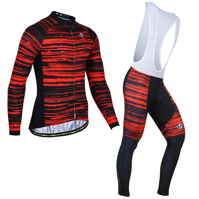 Autumn Cycling Wear Long-sleeved Suspender Suit Men's