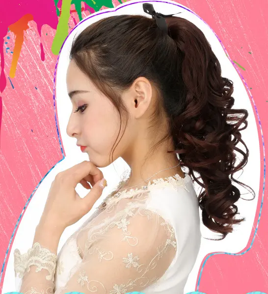Short Hair Ponytail Wig Girl Braid