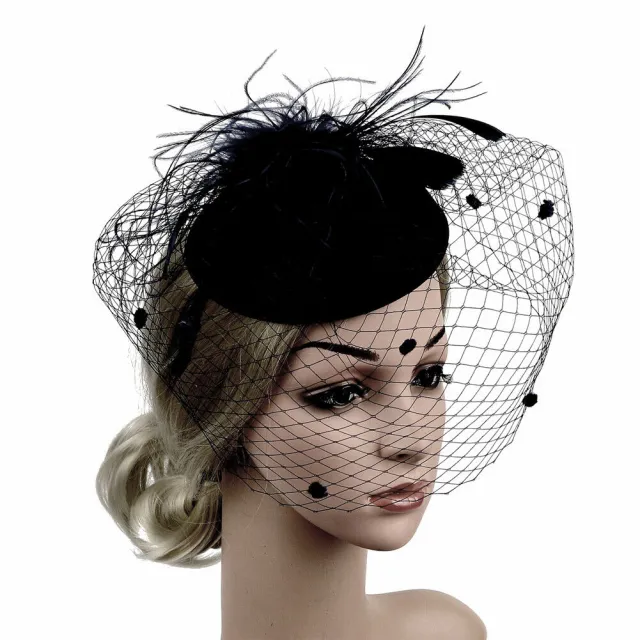 European And American Bridal Wedding Net Yarn Hair Accessories Fashion Headband Headdress Black - Shop at LoveMi