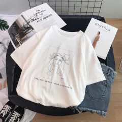 Sculpture Print T-Shirt Short Sleeve Women - 4 Style - View 1