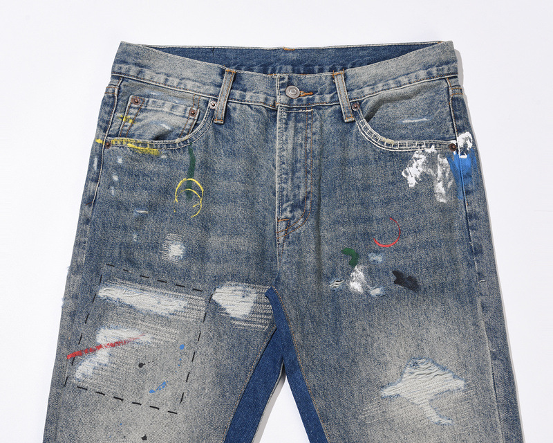 Title 4, Casual High Street Jeans with Cat Print, Distre...