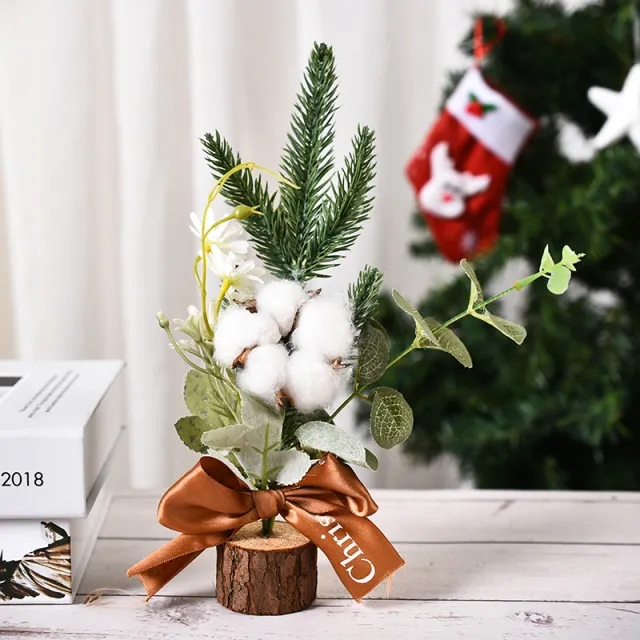 Simple Mini Christmas Decoration Window Small Tree Photography Props White Chrysanthemum - Shop at LoveMi