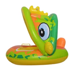 Childrens Swimming Rings Inflatable Detachable Canopy Seat Ring Pvc Baby Swimming Ring Childrens Bath Tub With Sunshade Toys - Dinosaur Canopy-65X6... - View 1