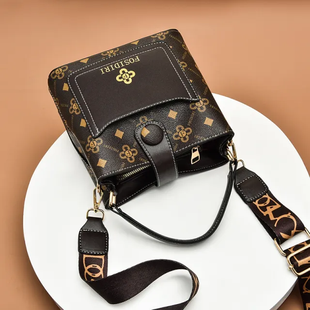 Printed Cross Handbag Korean Fashion Single Shoulder Bag For Girls Black - Shop at LoveMi