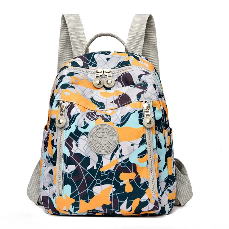 Fashion Backpack Oxford Cloth Travel School Bag - Yellow