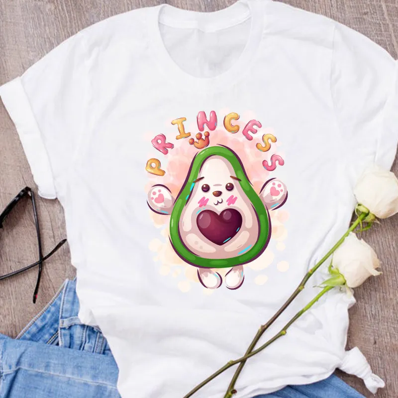 Avocado Creative Fashion Printing Men's And Women's Short-sleeved T-shirt Summer Loose - Shape11