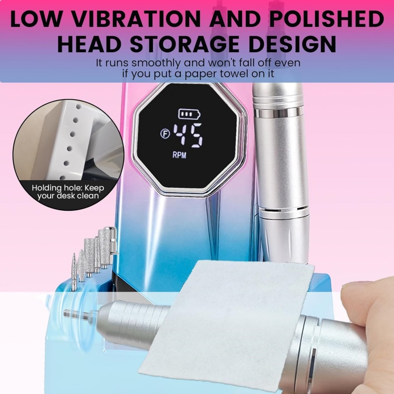 Electric Nail File Drill Machine USB Portable Manicure Pedicure UK