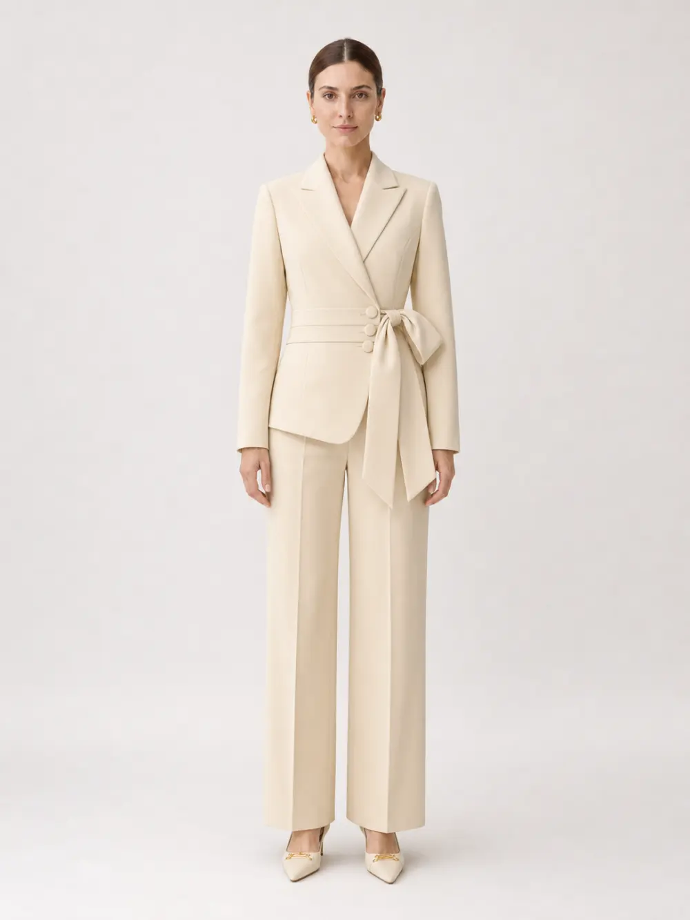 Amandine Cream Relaxed Tailored Suit Set