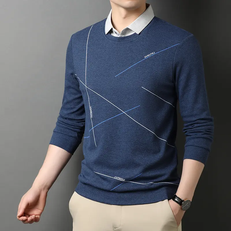 Men's Casual Fashion Shirt Collar Sweater