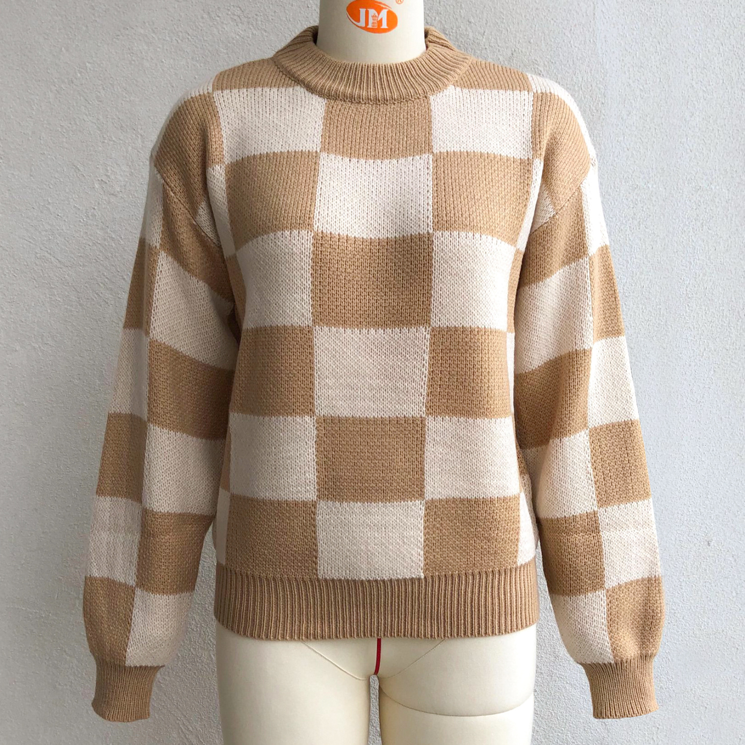 New European And American Women's Geometric Knitted Sweater