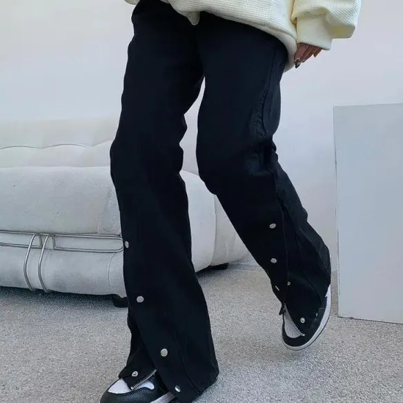 High street American Breasted Jeans Girl Black - Shop at LoveMi
