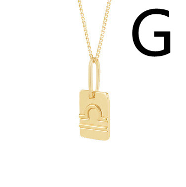Twelve Constellation Square Gold Pendant Cold Wind Couple Clavicle Chain