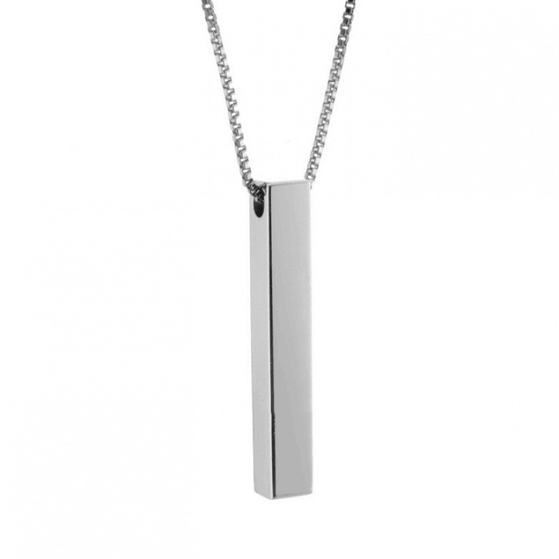 Long Lettering Square Three-dimensional Stick Necklace